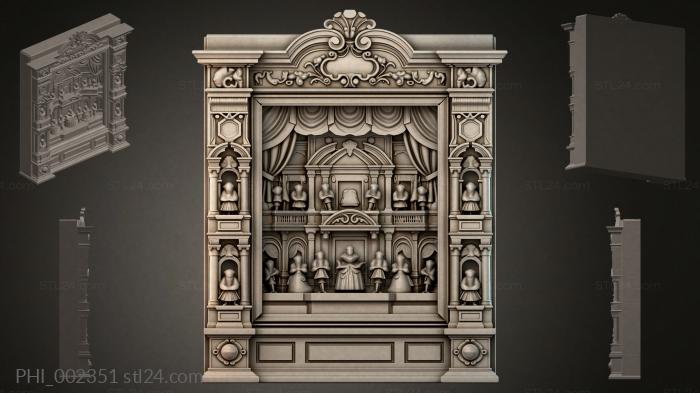 Different panels (PHI_002351) 3D models for cnc