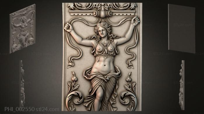 Different panels (PHI_002550) 3D models for cnc