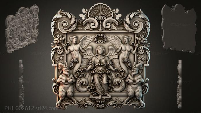 Different panels (PHI_002612) 3D models for cnc