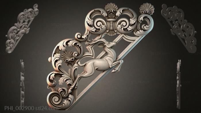 Different panels (PHI_002900) 3D models for cnc