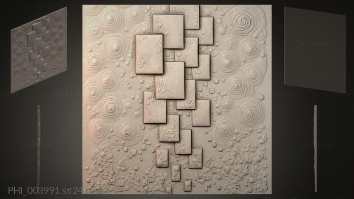 Different panels (PHI_003991) 3D models for cnc