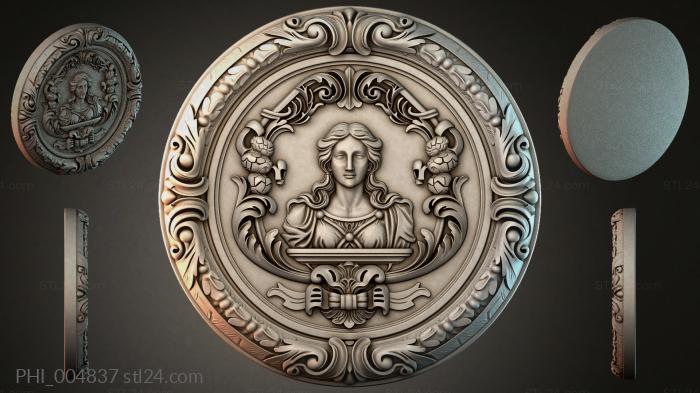 Different panels (PHI_004837) 3D models for cnc