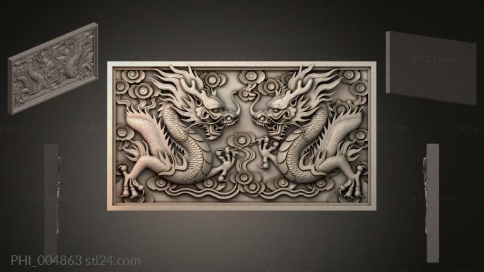 Different panels (PHI_004863) 3D models for cnc