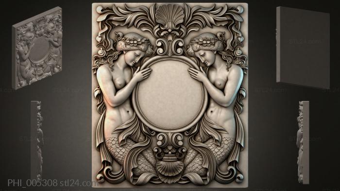 Different panels (PHI_005308) 3D models for cnc