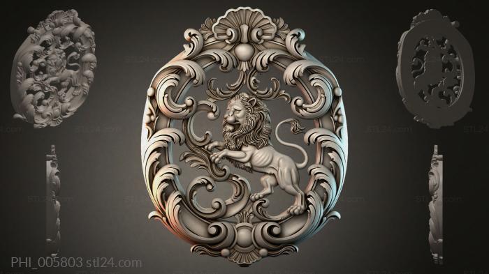 Different panels (PHI_005803) 3D models for cnc