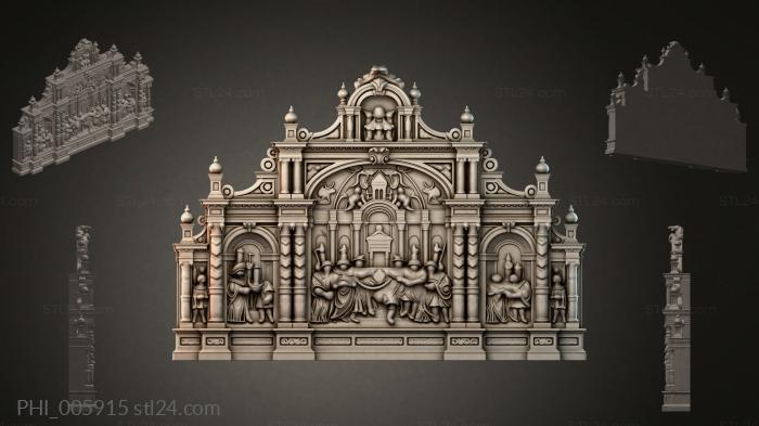 Different panels (PHI_005915) 3D models for cnc