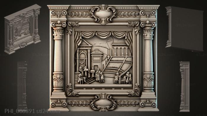 Different panels (PHI_006391) 3D models for cnc
