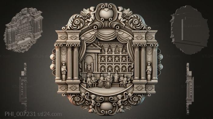 Different panels (PHI_007231) 3D models for cnc