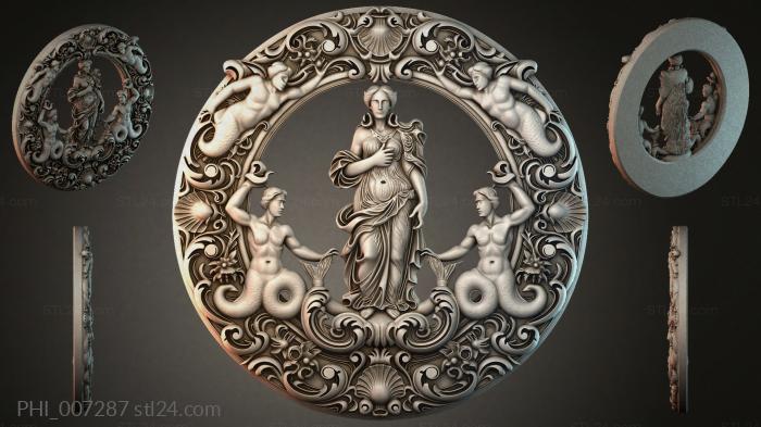 Different panels (PHI_007287) 3D models for cnc