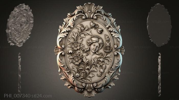 Different panels (PHI_007340) 3D models for cnc