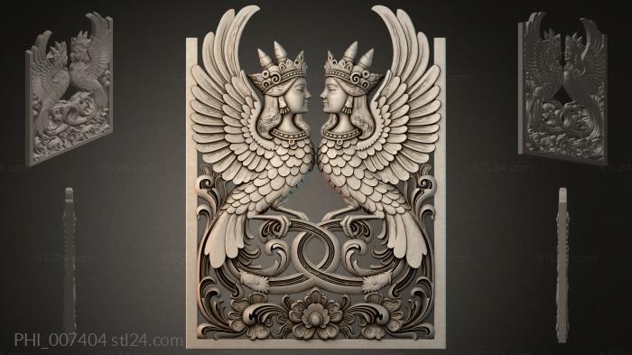 Different panels (PHI_007404) 3D models for cnc