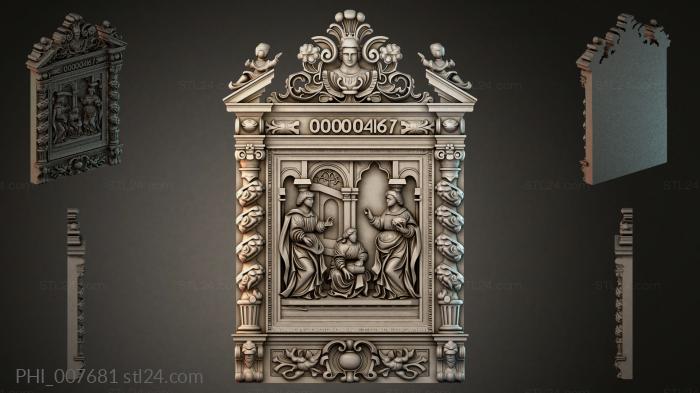 Different panels (PHI_007681) 3D models for cnc