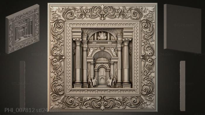 Different panels (PHI_007812) 3D models for cnc