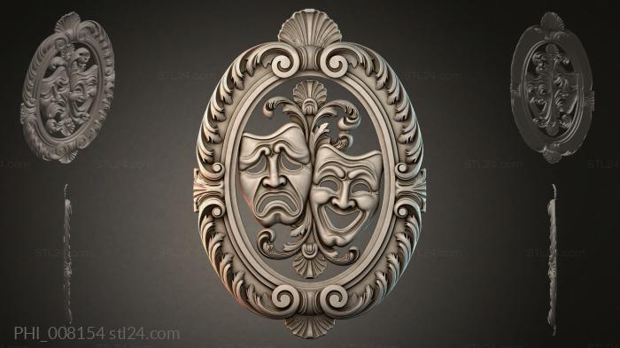 Different panels (PHI_008154) 3D models for cnc