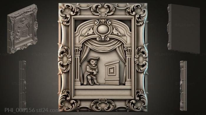 Different panels (PHI_008156) 3D models for cnc