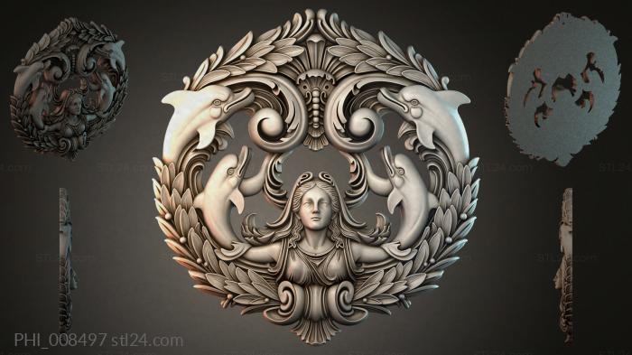 Different panels (PHI_008497) 3D models for cnc