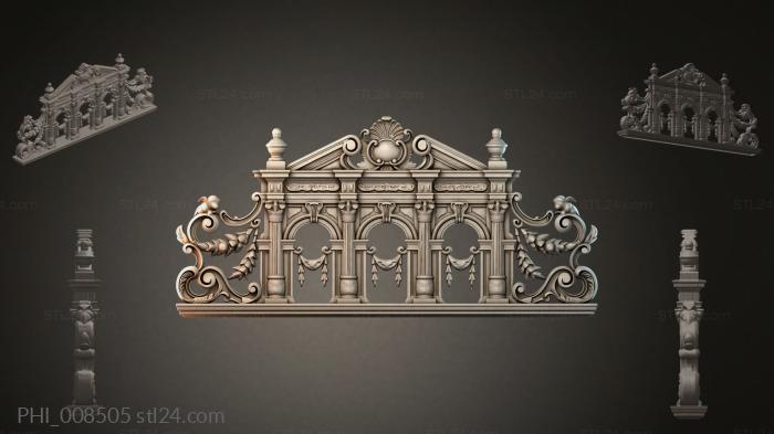 Different panels (PHI_008505) 3D models for cnc