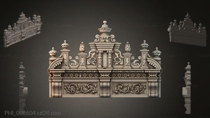Different panels (PHI_008604) 3D models for cnc