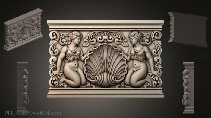 Different panels (PHI_008904) 3D models for cnc