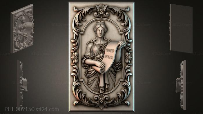 Different panels (PHI_009150) 3D models for cnc