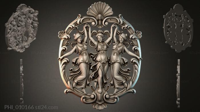 Different panels (PHI_010166) 3D models for cnc