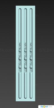 Pilasters (Panel with flutes, PL_0188) 3D models for cnc