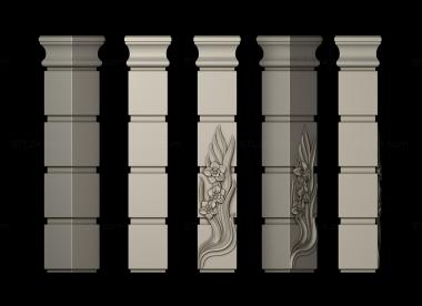 Pilasters (Post with foliage, PL_0191) 3D models for cnc