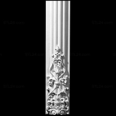 Pilasters (Column with decoration and flutes, PL_0192) 3D models for cnc