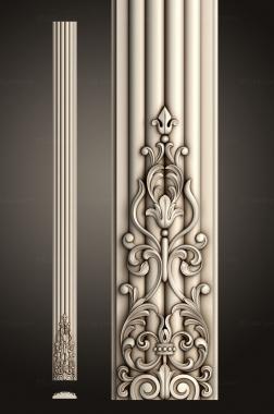 Pilasters (Column with decoration and flutes, PL_0192) 3D models for cnc