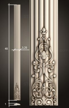 Pilasters (Column with decoration and flutes, PL_0192) 3D models for cnc