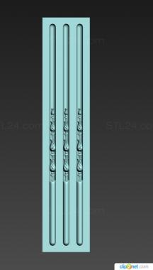 Pilasters (Panel with flutes 2, PL_0197) 3D models for cnc