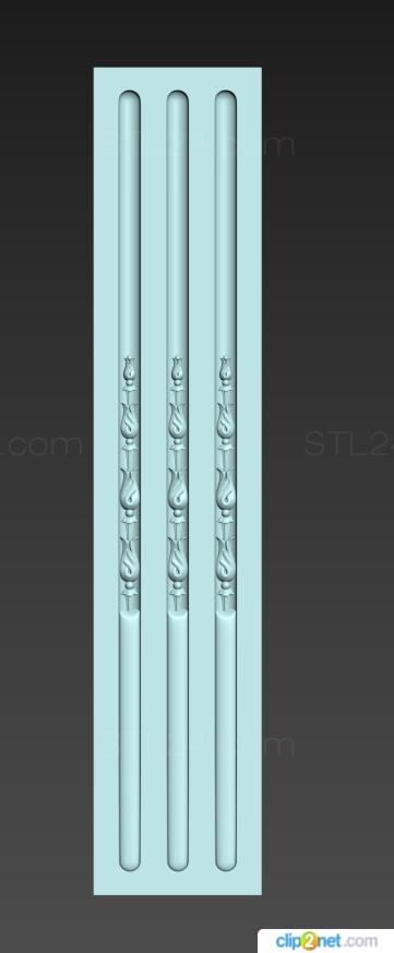 Pilasters (Panel with flutes, PL_0198) 3D models for cnc