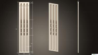 Pilasters (Panel with flutes, PL_0198) 3D models for cnc