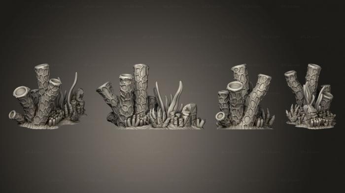 Растения (Мозговые и разветвленные кораллы Актиния Анемон 004, PLANT_0128) 3D модель для ЧПУ станка