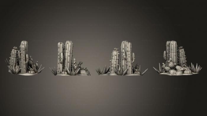 Растения (Фауна Кактусов и Скальных пород Пустынная Ящерица, PLANT_0151) 3D модель для ЧПУ станка