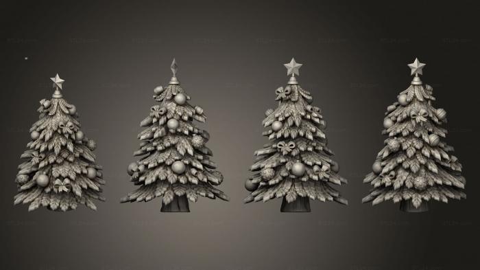 Растения (Рождественская елка 001, PLANT_0250) 3D модель для ЧПУ станка