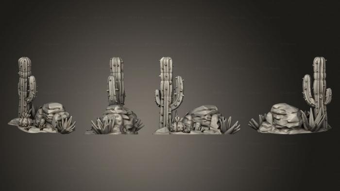 Растения (Пустынные Кактусовые скалы, PLANT_0365) 3D модель для ЧПУ станка