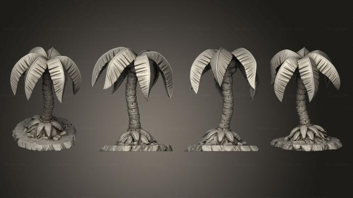 Растения (Пиратские Пальмы 1 001, PLANT_0738) 3D модель для ЧПУ станка