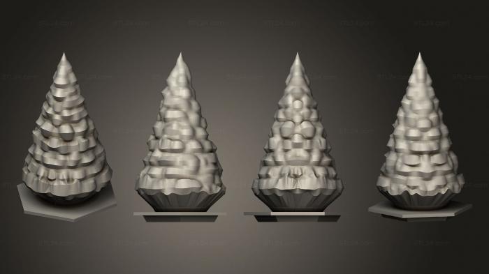 Растения (Заглушка лесного вечнозеленого одиночного дерева, PLANT_0818) 3D модель для ЧПУ станка