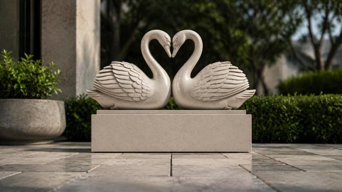Swans Column Various monuments - Angel with a Lyre, PMI_000368. 3D stl model for CNC