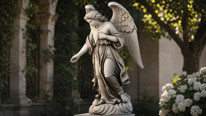 Angel with a Sword sculpture monument 3d STL model