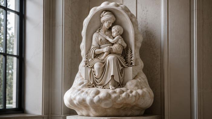 Various monuments (Relief of Madonna and Child on a Cloud, PMI_011096) 3D models for cnc