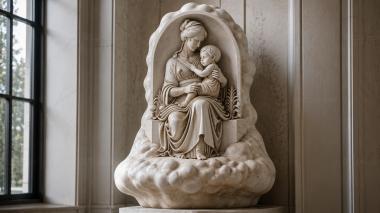 Various monuments Relief of Madonna and Child on a Cloud 3d model