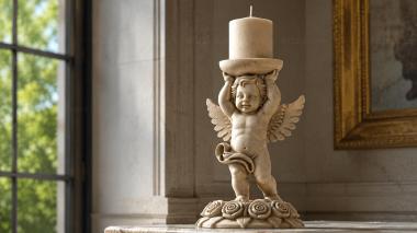 Various monuments Candlestick with a winged baby and a floral base 3d model