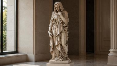 Various monuments Statue of a draped woman with a hood on a pedestal 3d model
