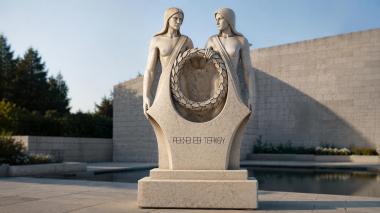 Various monuments Monument to two figures with a laurel wreath 3d model