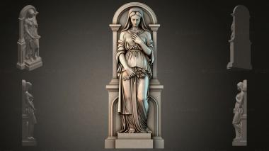 Various monuments (Female statue in a niche with an architectural frame, PMI_011114) 3D models for cnc