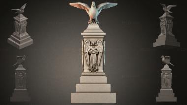Various monuments (Monument with a winged angel and a dove on a pedestal, PMI_011121) 3D models for cnc