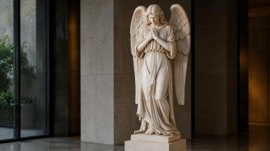 Various monuments Angel with wings in prayer statue 3d model