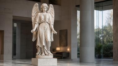 Various monuments Guardian angel with wings in a long dress 3d model